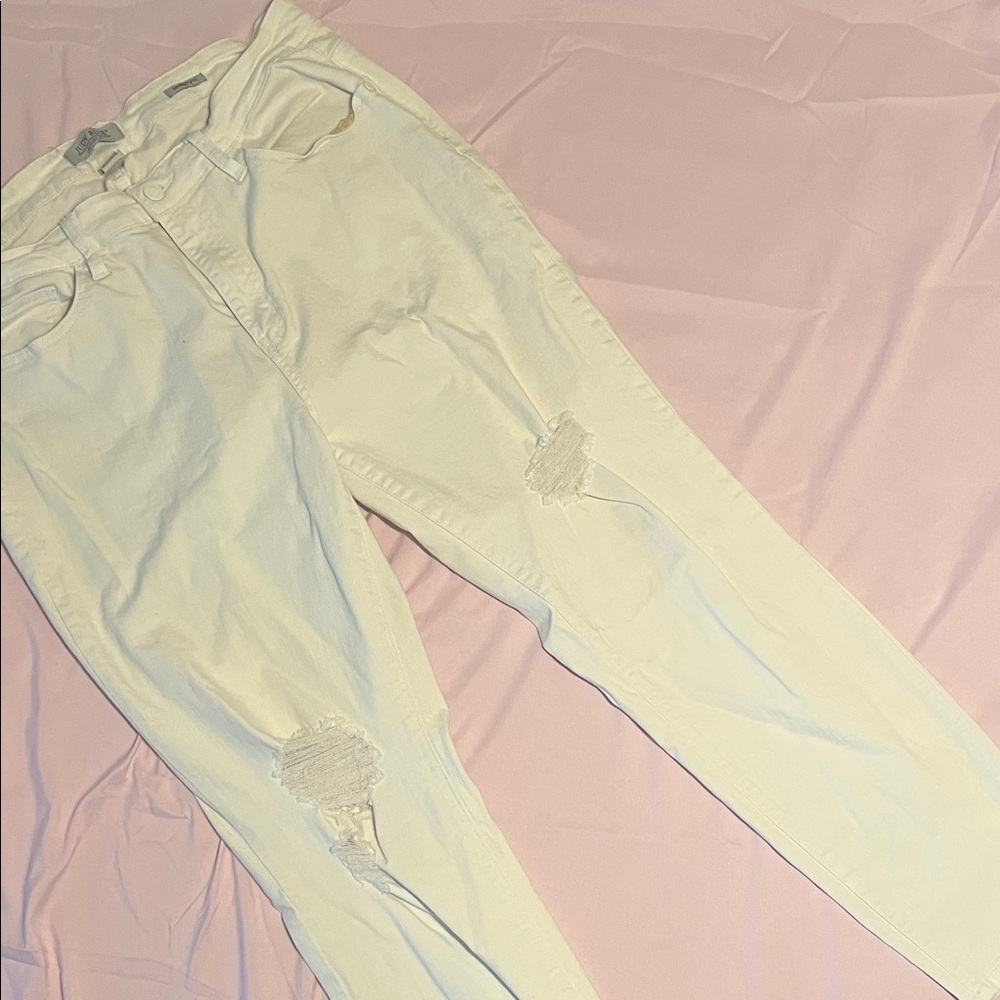Stylish Judy Blue White Distressed Women Jeans